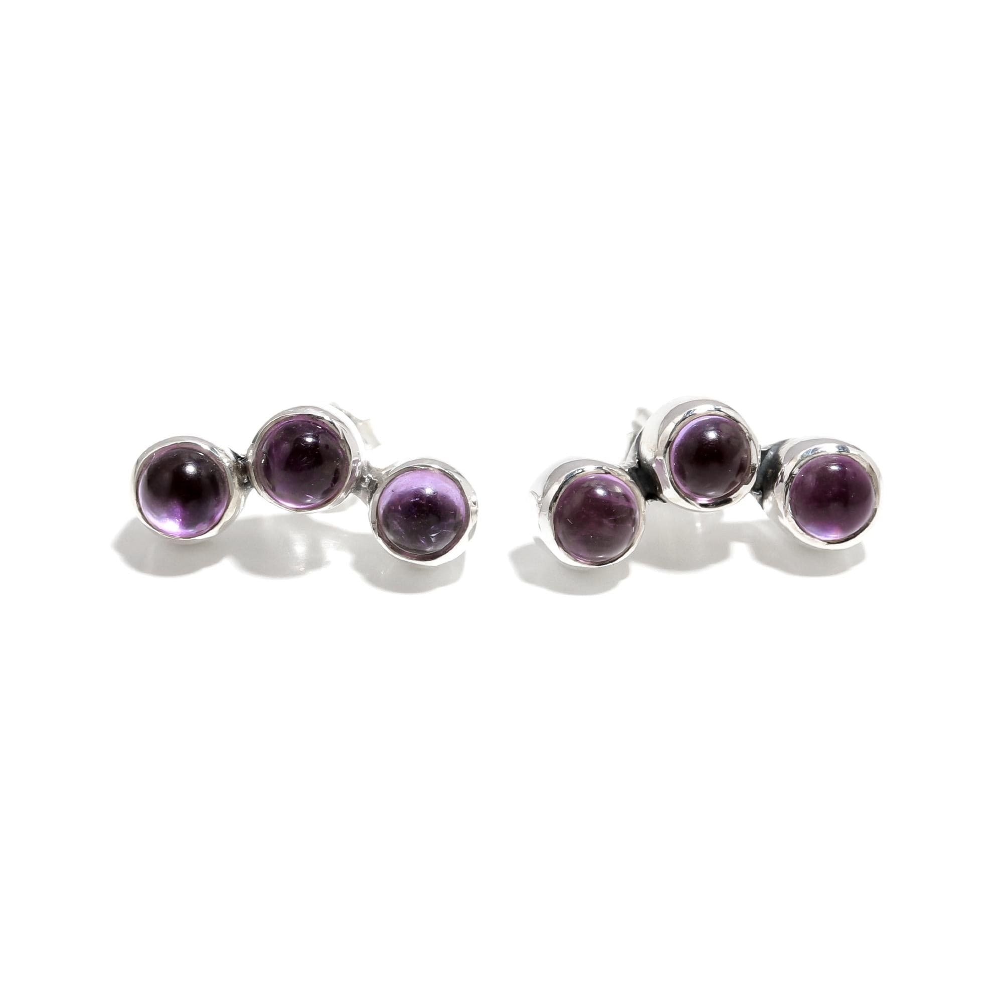 Purple simple crystal earrings│Amethyst pearl can be changed clip - Shop  hsin-jewelry Earrings & Clip-ons - Pinkoi