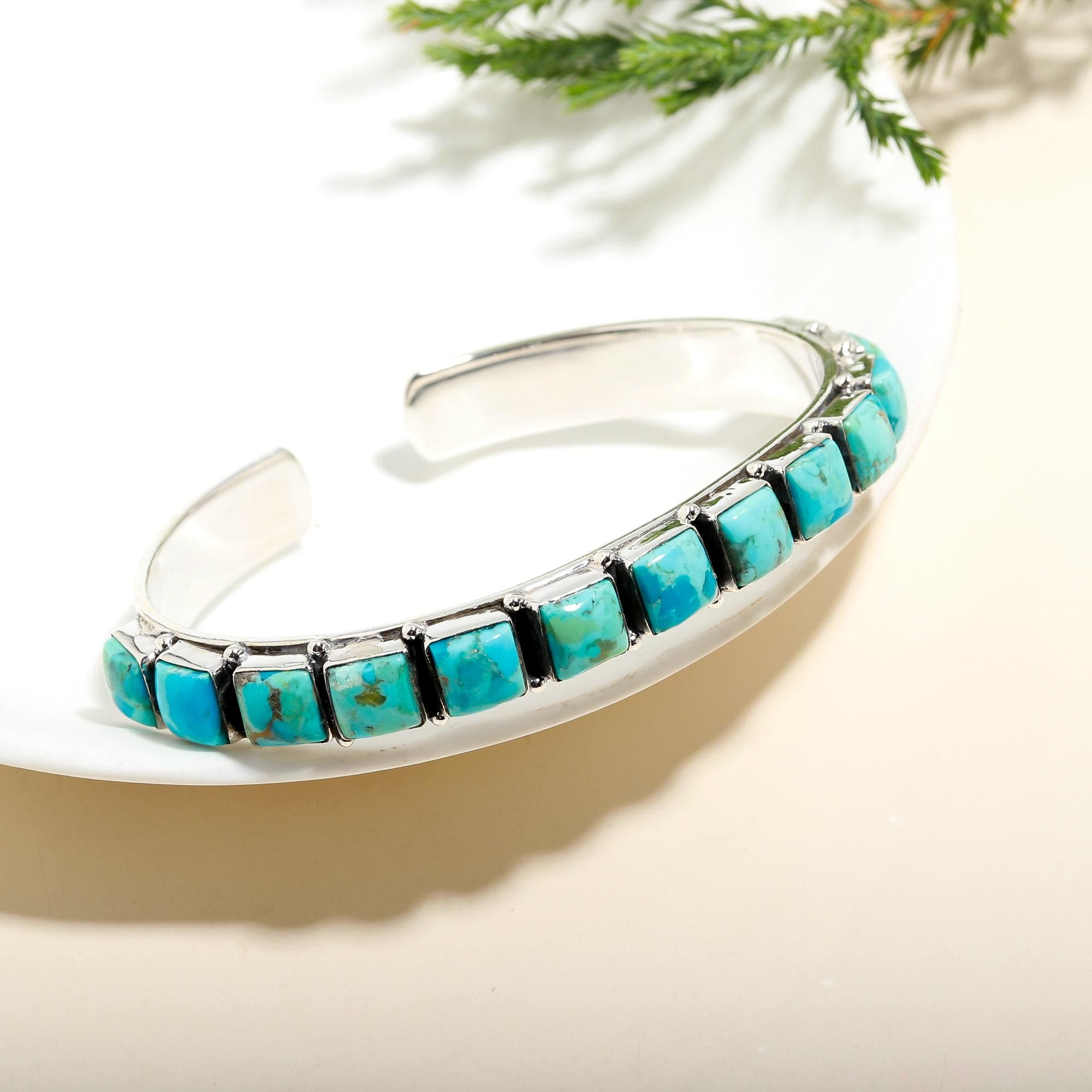 Navajo Sterling Silver Rope Twist Natural Turquoise Cuff Bracelet – Nizhoni  Traders LLC