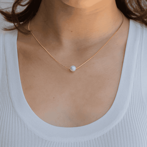 Pearl Necklace In 925 Sterling Silver