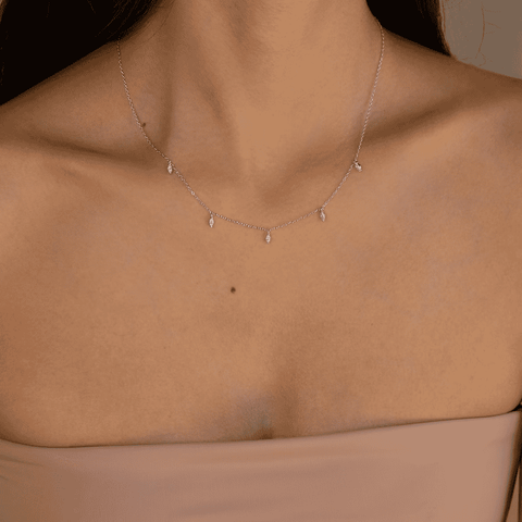 Cubic Zirconia Necklace In 925 Sterling Silver