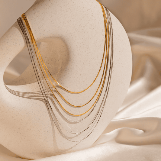 Multi Layered Necklace In 925 Sterling Silver