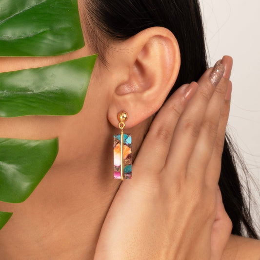 Turquoise Gold Vermeil Earring 925 Sterling Silver (variations Available)