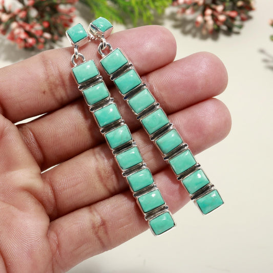 Turquoise Earring Stud In 925 Sterling Silver