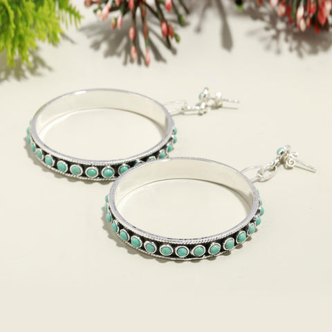 Turquoise Earring stud In 925 Sterling Silver
