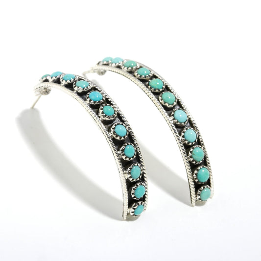 Turquoise Earring stud In 925 Sterling Silver