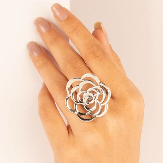Gemstone Flower Ring 925 Sterling Silver