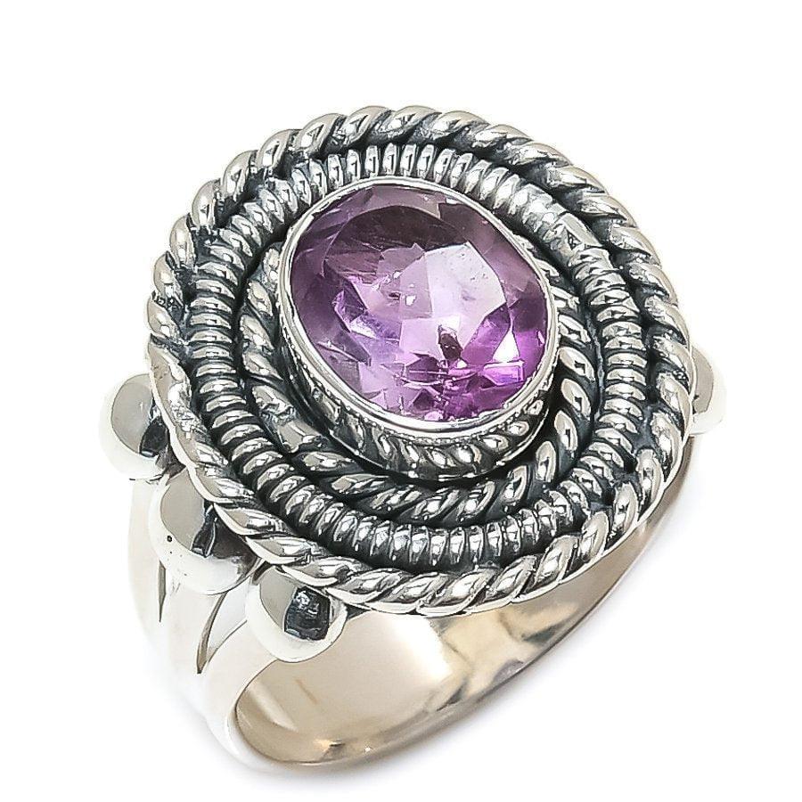 Amethyst Gemstone Handmade 925 Solid Sterling Silver