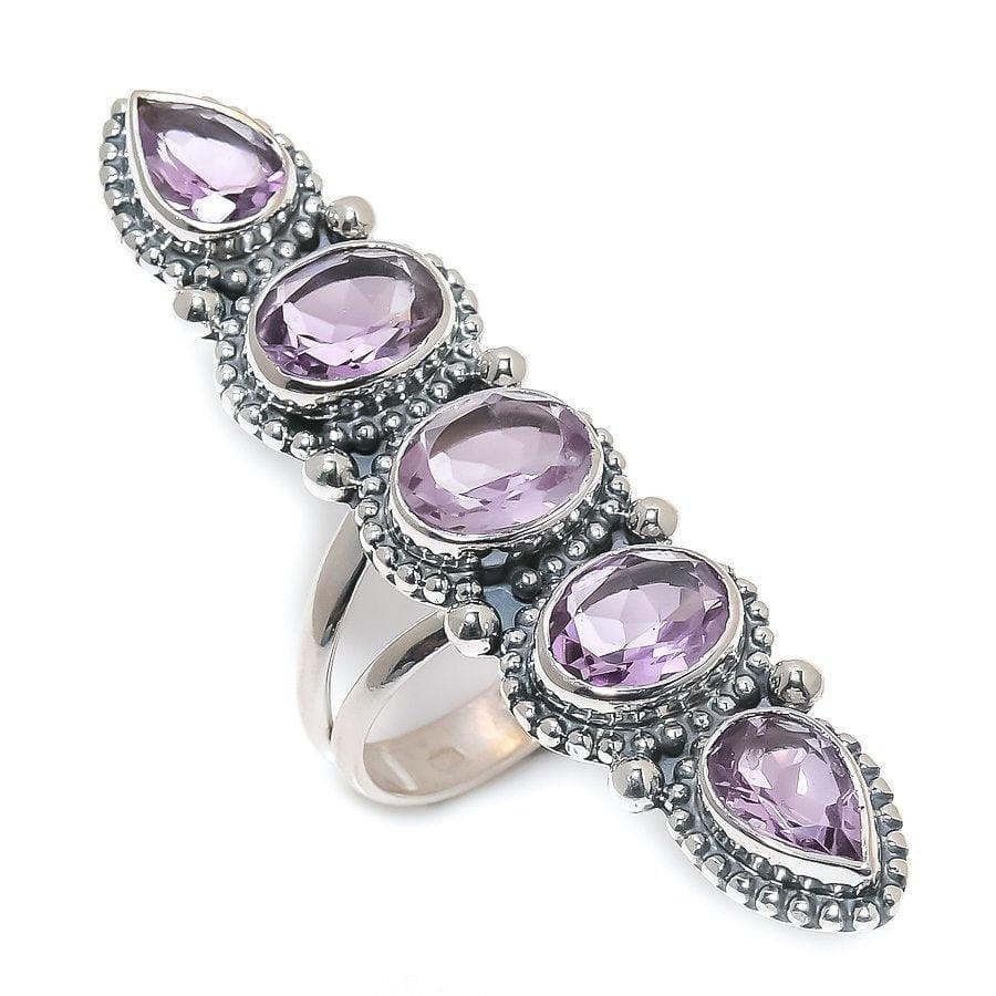 Amethyst Gemstone Handmade 925 Solid Sterling Silver Jewelry