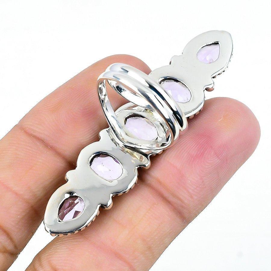 Amethyst Gemstone Handmade 925 Solid Sterling Silver Jewelry Ring 