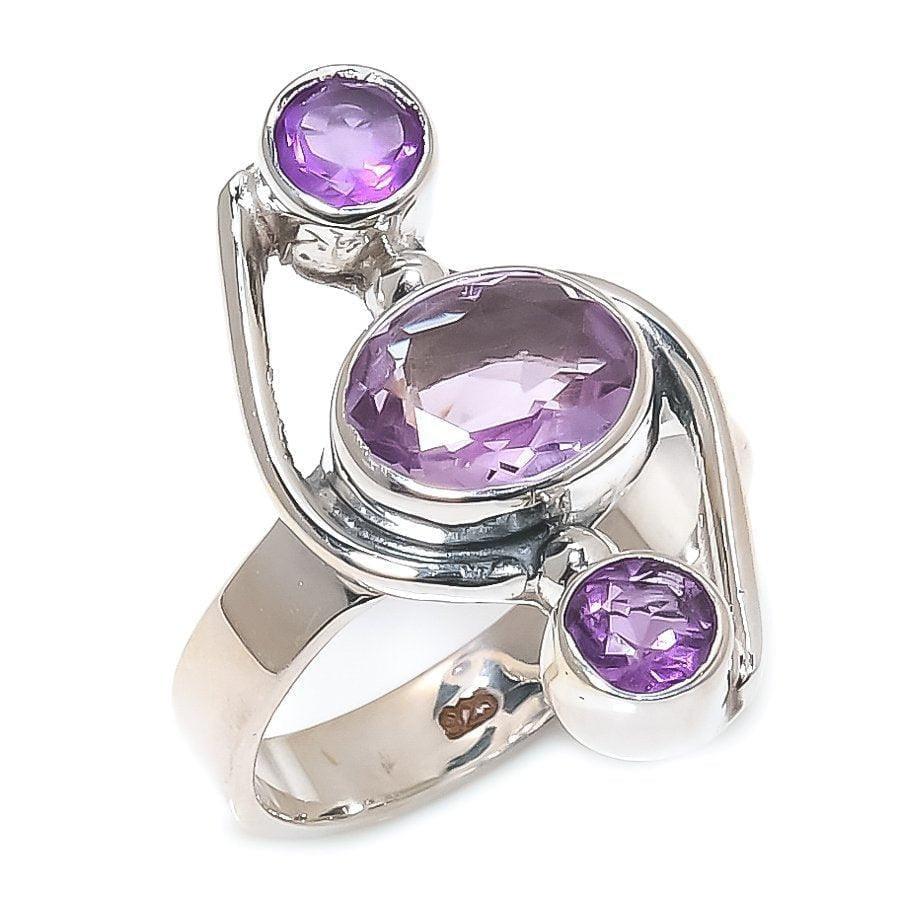 Amethyst Gemstone Handmade 925 Solid Sterling Silver