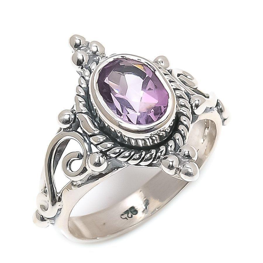 Amethyst Gemstone Handmade 925 Solid Sterling Silver