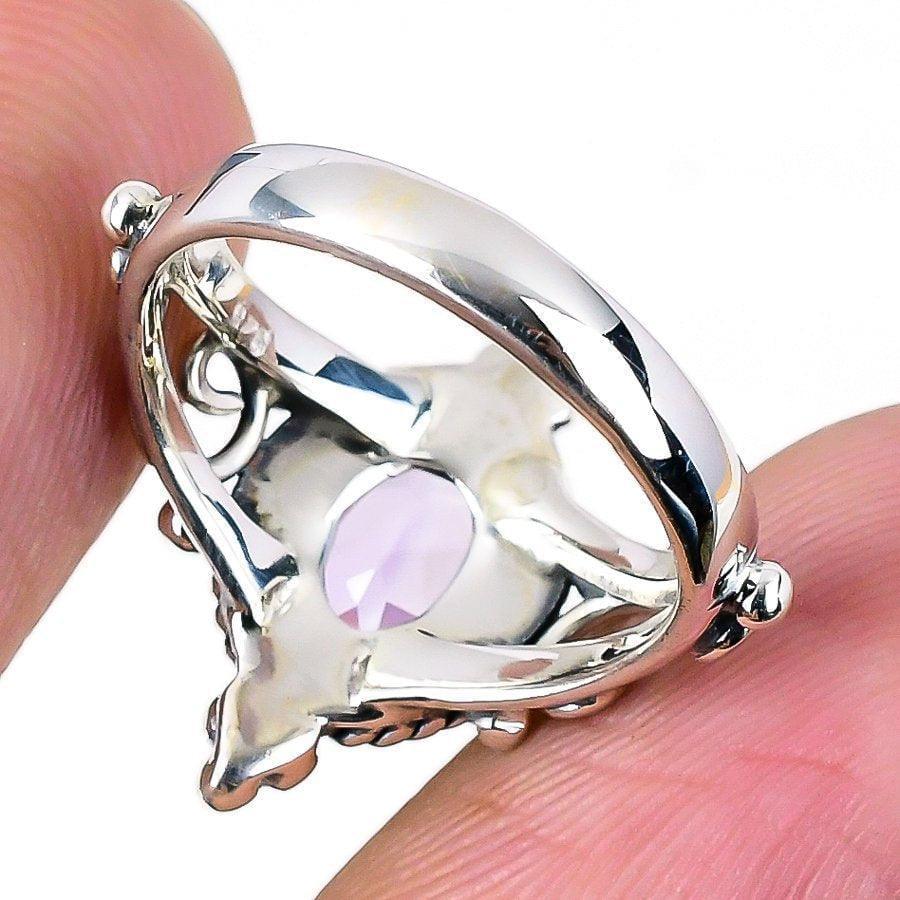 Amethyst Gemstone Handmade 925 Solid Sterling Silver Jewelry Ring SJ-1457