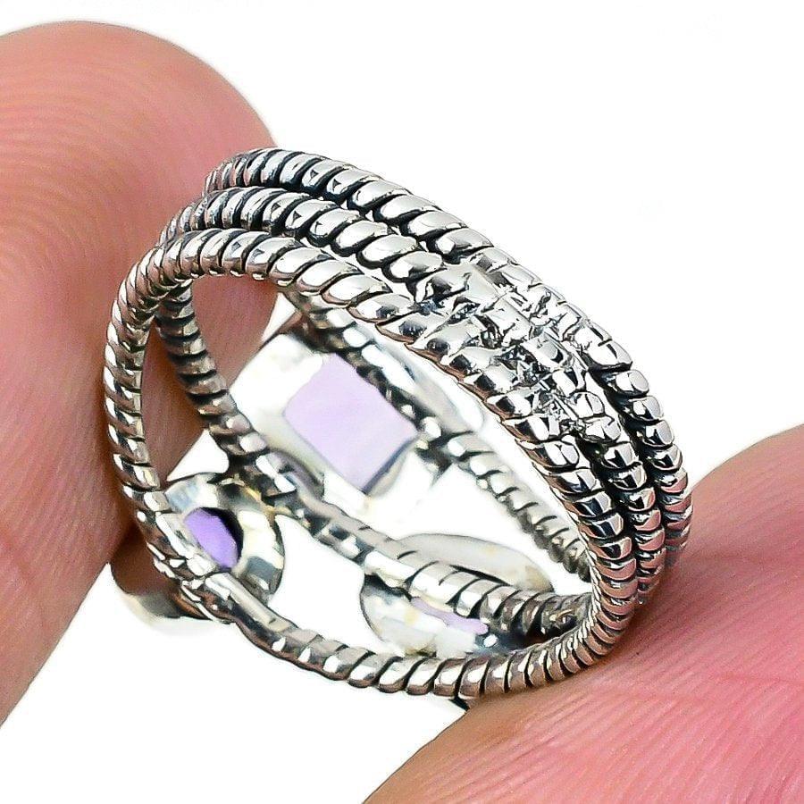 Amethyst Gemstone Handmade 925 Solid Sterling Silver Jewelry Ring