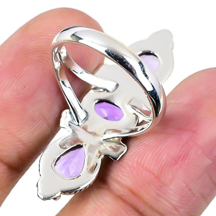 Amethyst Gemstone Handmade 925 Solid Sterling Silver Jewelry Ring