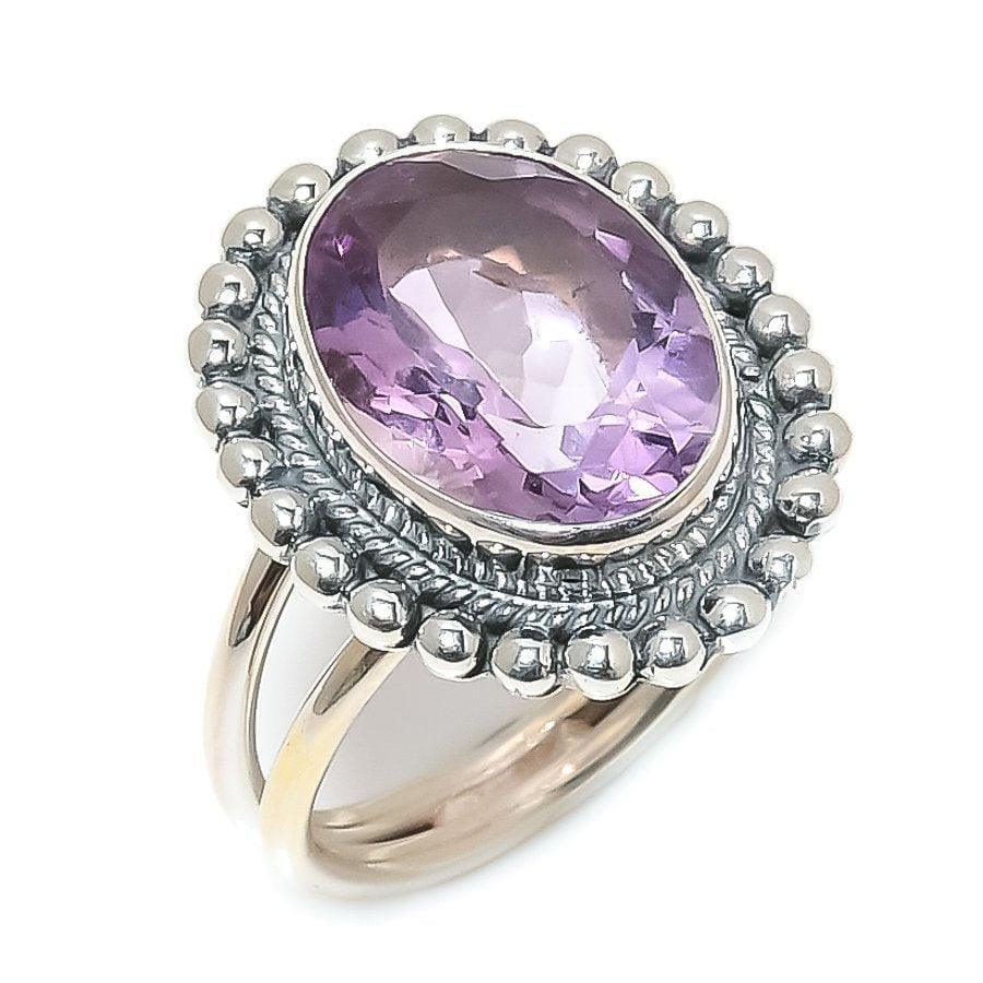 Amethyst Gemstone Handmade 925 Solid Sterling Silver Jewelry Ring SJ-1635 - Silverhubjewels