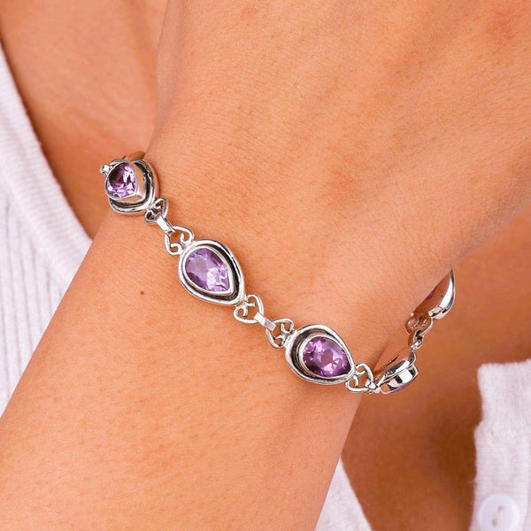 Amethyst and White Jade Bracelet for Stress Relief and Negative Energy –  Rock My Zen