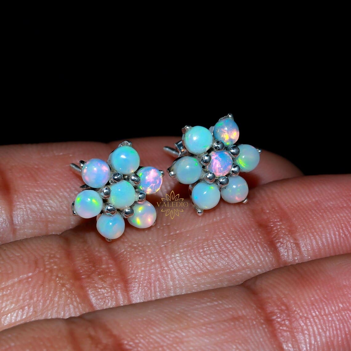 Buy Opal Earring,Cushion cut earrings, white opal Jewelry, milky opal,Swarovski  crystal, sterling silver Earrings, Bridal jewelry online at aStudio1980.com