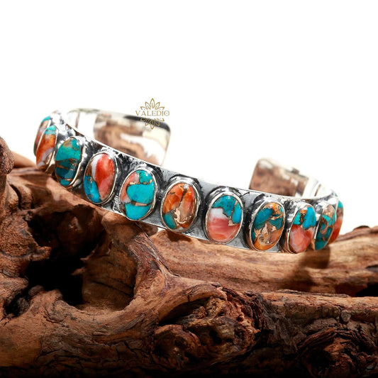 Oyster Turquoise Bracelet In 925 Sterling Silver