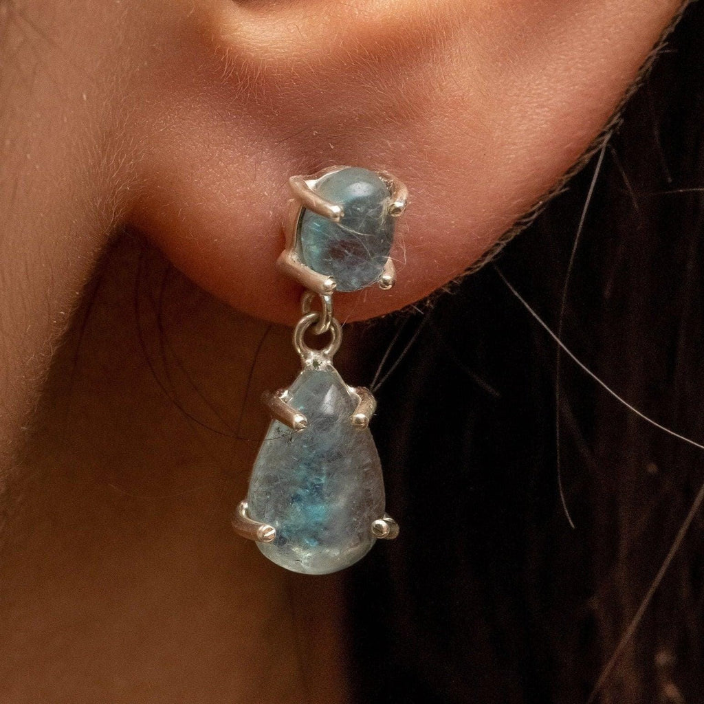 Aquamarine Dangle Earring Natural Gemstone 925 Solid Sterling Silver Handmade Designer Jewelry