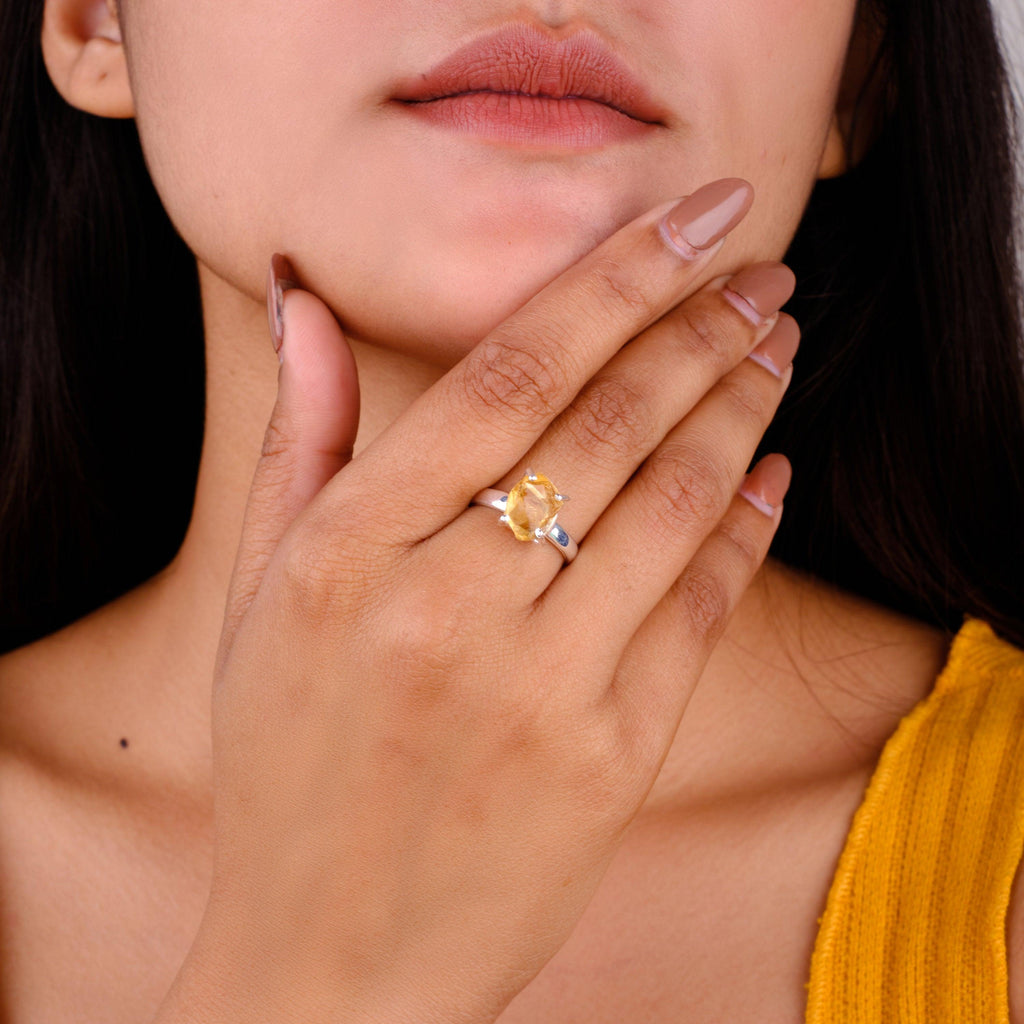 Birthstone Minimalist Rough Ring