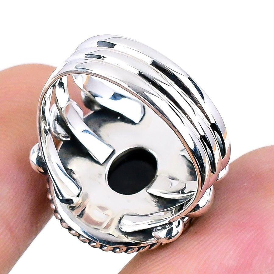 Black Onyx Gemstone Handmade 925 Solid Sterling Silver Jewelry Ring