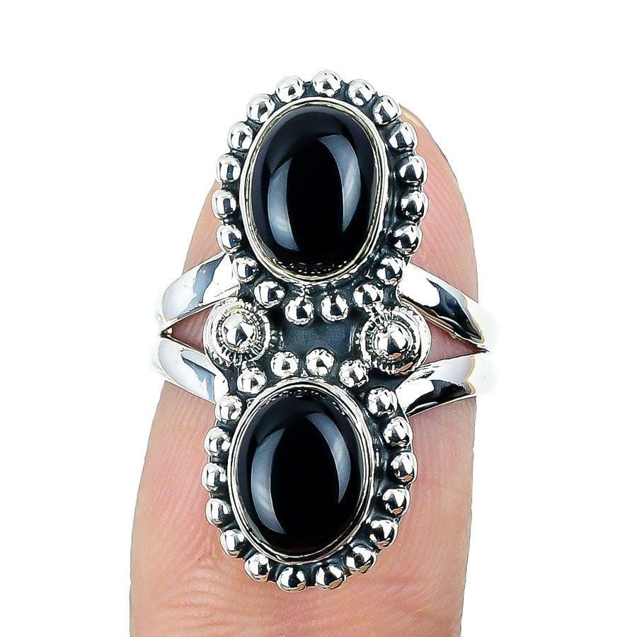 Black Onyx Gemstone Handmade 925 Solid Sterling Silver Jewelry Ring 