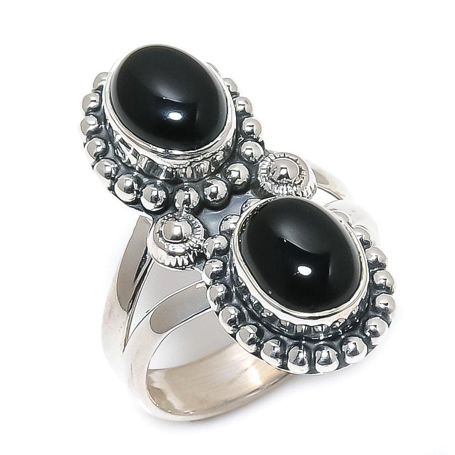 Black Onyx Gemstone Handmade 925 Solid Sterling Silver Jewelry Ring