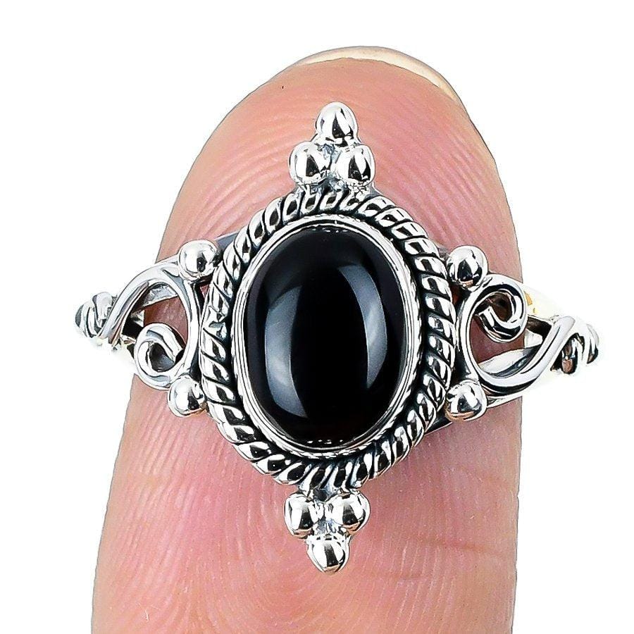 Black Onyx Gemstone Handmade 925 Solid Sterling Silver Jewelry Ring