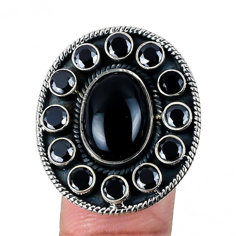 Black Onyx Gemstone ring