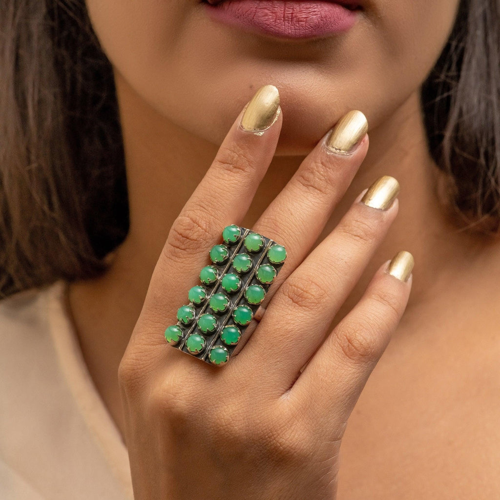 Chrysoprase Natural Gemstone ring