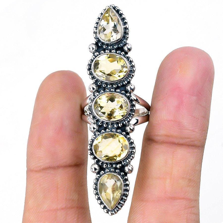 Citrine Gemstone Handmade 925 Solid Sterling Silver Jewelry Ring