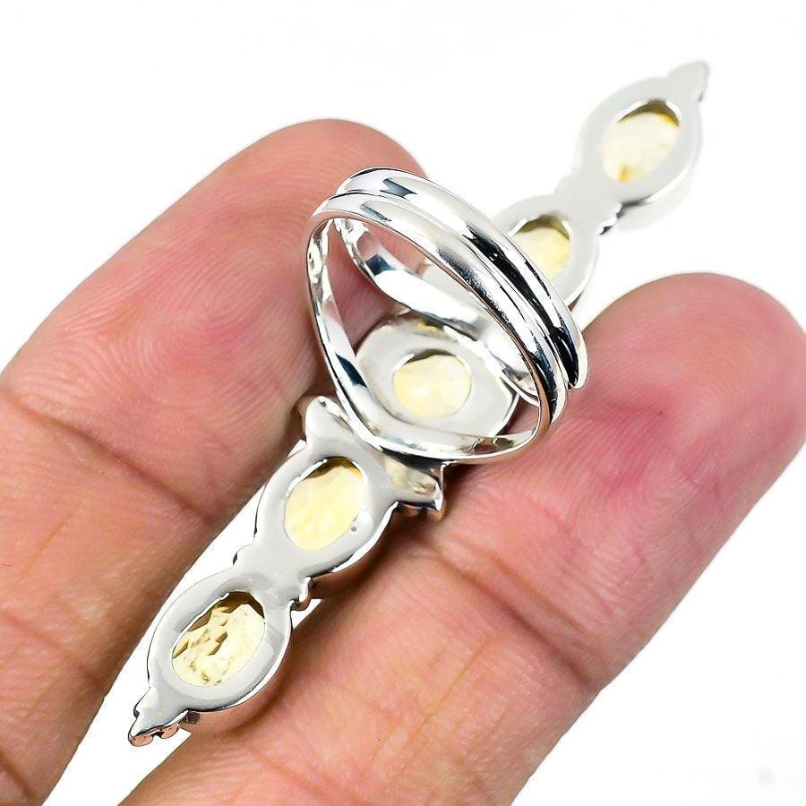 Citrine Gemstone Handmade 925 Solid Sterling Silver Jewelry Ring  SJ-1551 - Silverhubjewels