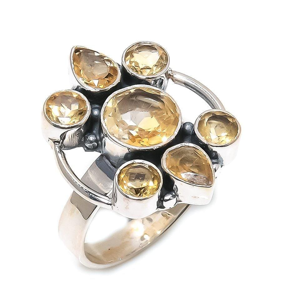 Citrine Gemstone Handmade 925 Solid Sterling Silver Jewelry Ring  SJ-1559 - Silverhubjewels