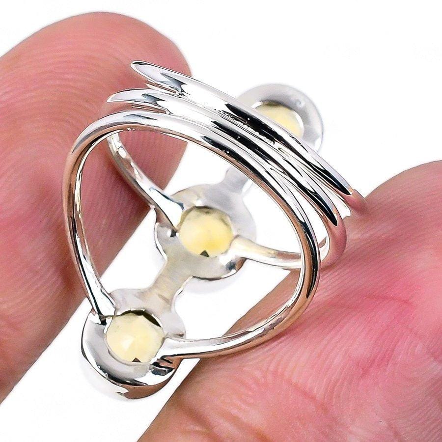 Citrine Gemstone Handmade 925 Solid Sterling Silver Jewelry Ring  SJ-1586 - Silverhubjewels