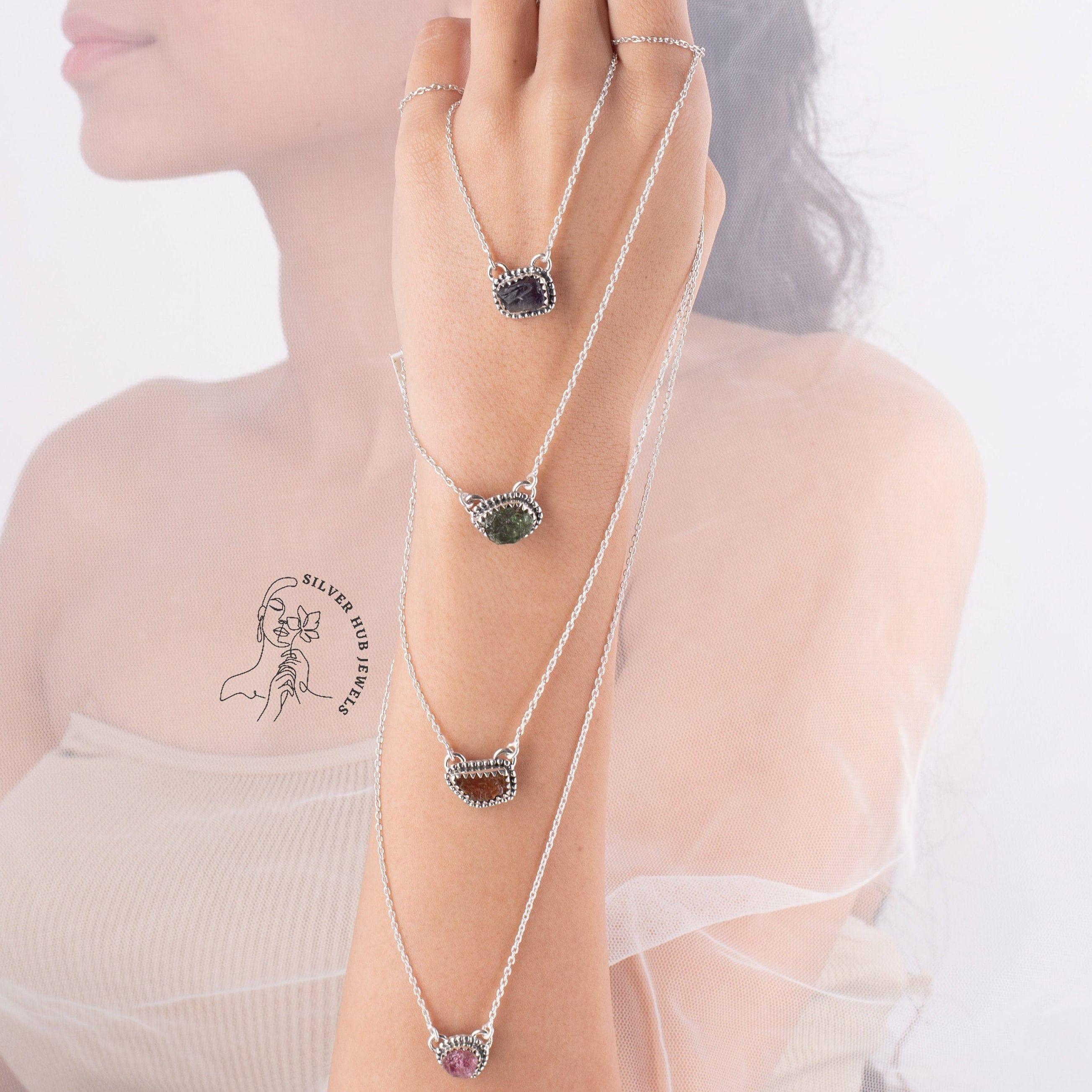 Gift For Her Crystal Necklace Gemstone Necklace Stone Necklace Dainty Necklace Sterling Silver Mothers Day Gift