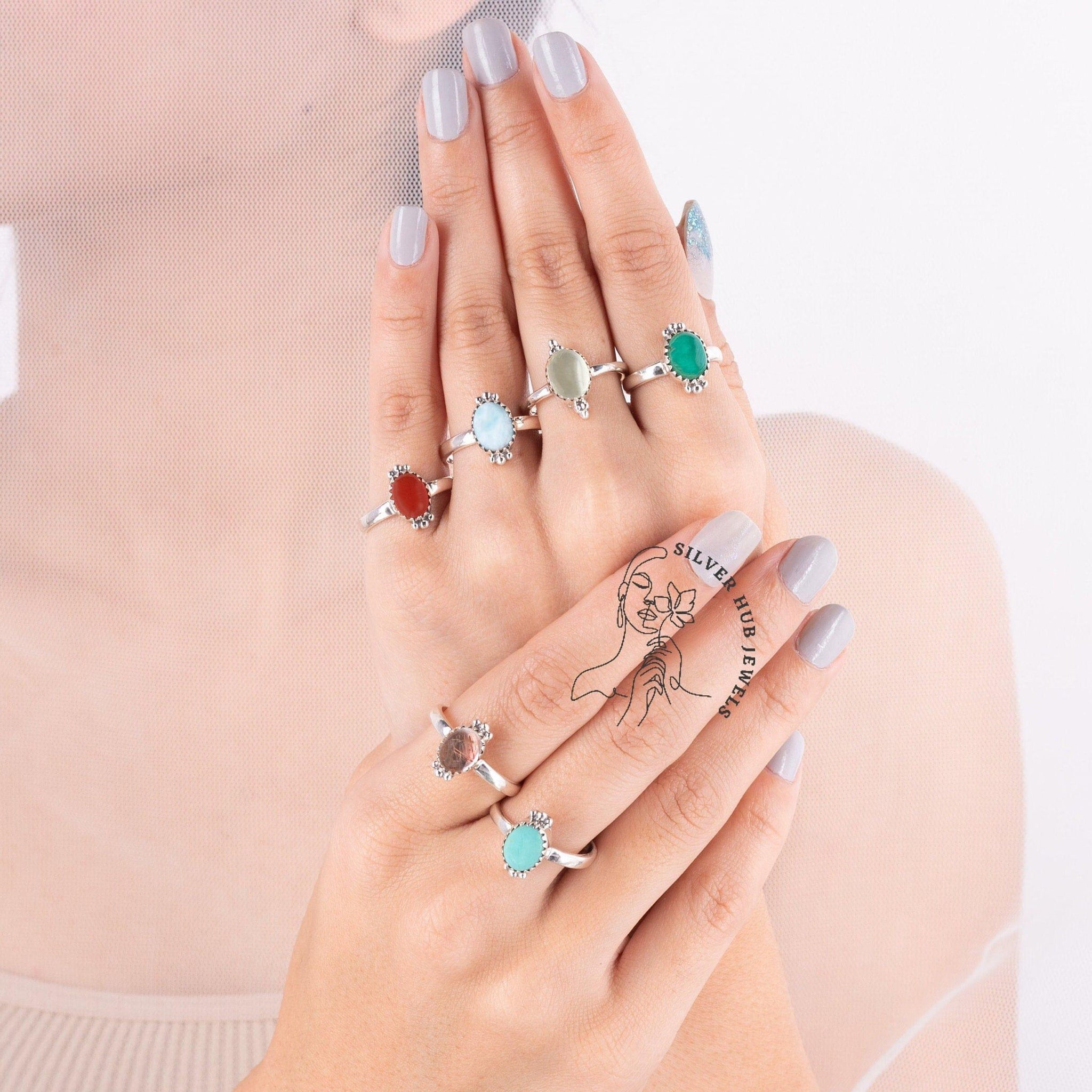 Gift For Her Dainty Birthstone Ring 925 Sterling Silver Ring Everyday Jewelry Gemstone Ring Minimalist Ring Fine Ring