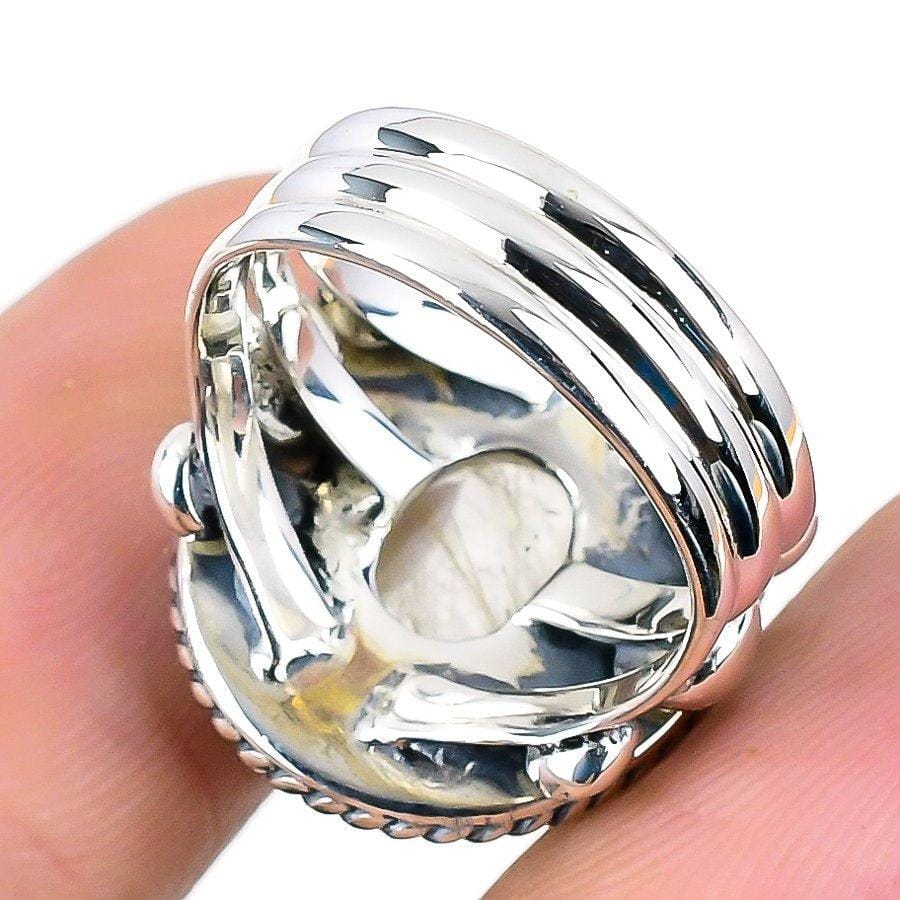 Golden Rutile Gemstone Handmade 925 Solid Sterling Silver Jewelry Ring  SJ-1325 - Silverhubjewels