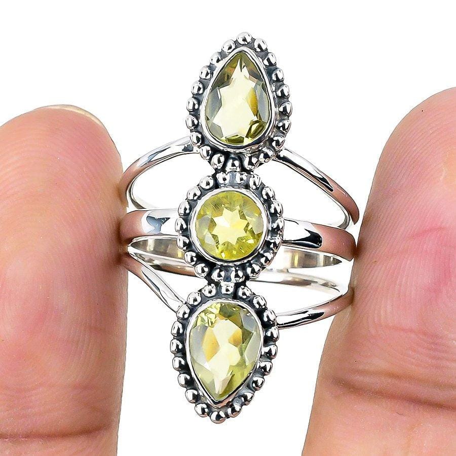 Citrine Gemstone Handmade 925 Solid Sterling Silver Jewelry Ring  SJ-1349 - Silverhubjewels