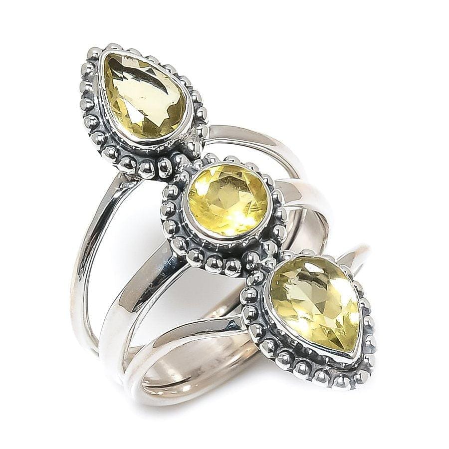 Citrine Gemstone Handmade 925 Solid Sterling Silver Jewelry Ring  SJ-1349 - Silverhubjewels