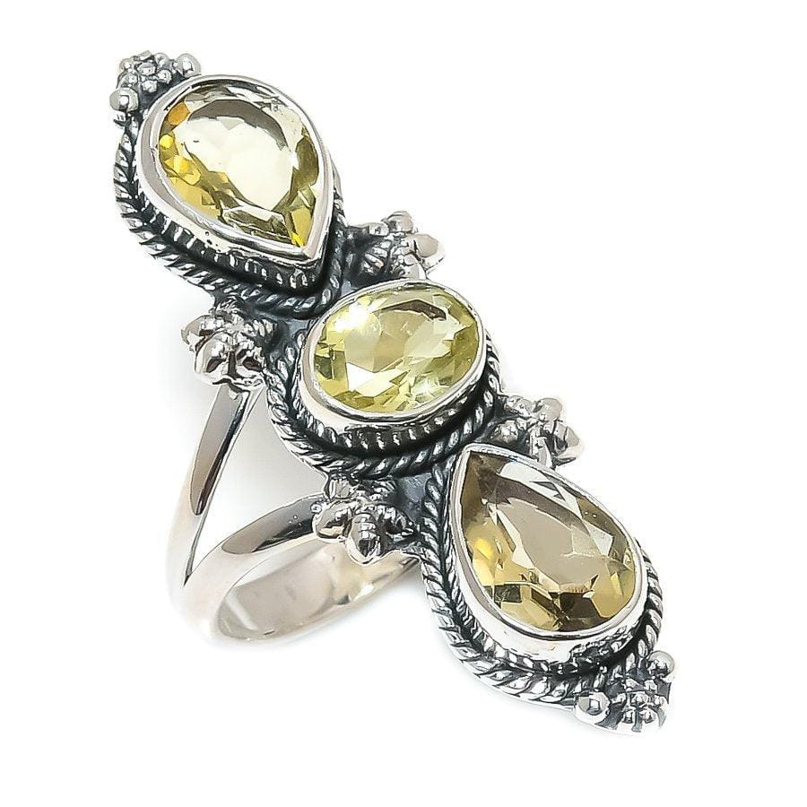 Citrine Gemstone Handmade 925 Solid Sterling Silver Jewelry Ring  SJ-1478 - Silverhubjewels