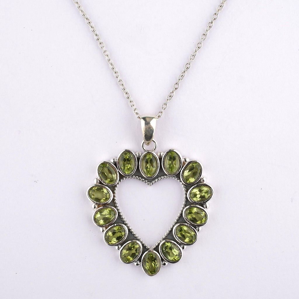 Peridot Natural Gemstone Handmade 925 Solid Sterling Silver Jewelry Designer Necklace - Silverhubjewels