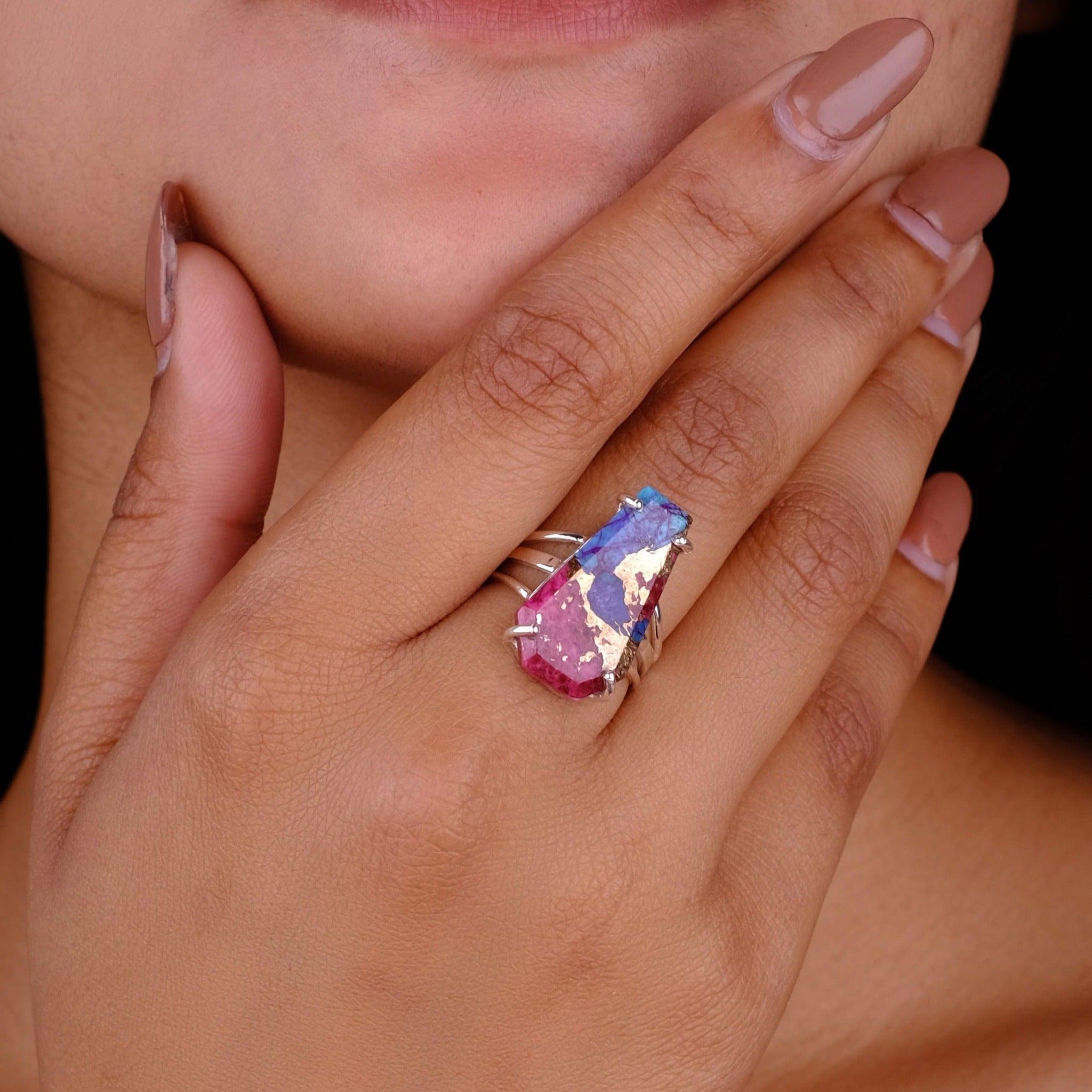 Pink Spiny Oyster Turquoise Natural Gemstone 925 Solid Sterling