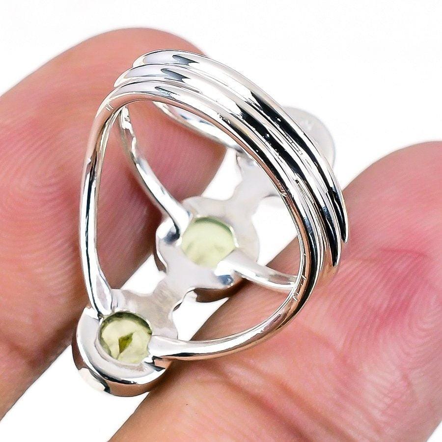 Prehnite Gemstone Handmade 925 Solid Sterling Silver Jewelry Ring  SJ 1581 - Silverhubjewels